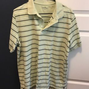 Croft & Barrow green, navy, white stripe polo